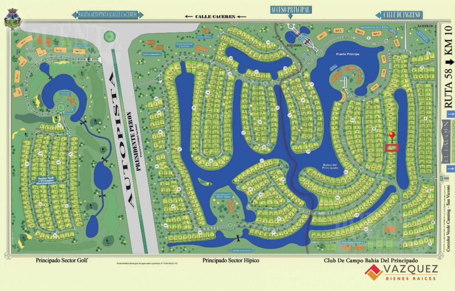 Lote con costa al canal en Principado San Vicente 